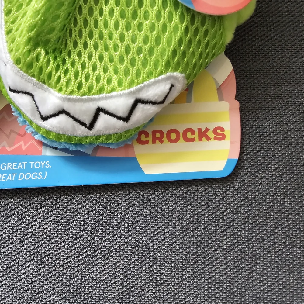 Bark Pool Party Crocodile Plush Dog Toy - Bright Green‎ & Blue